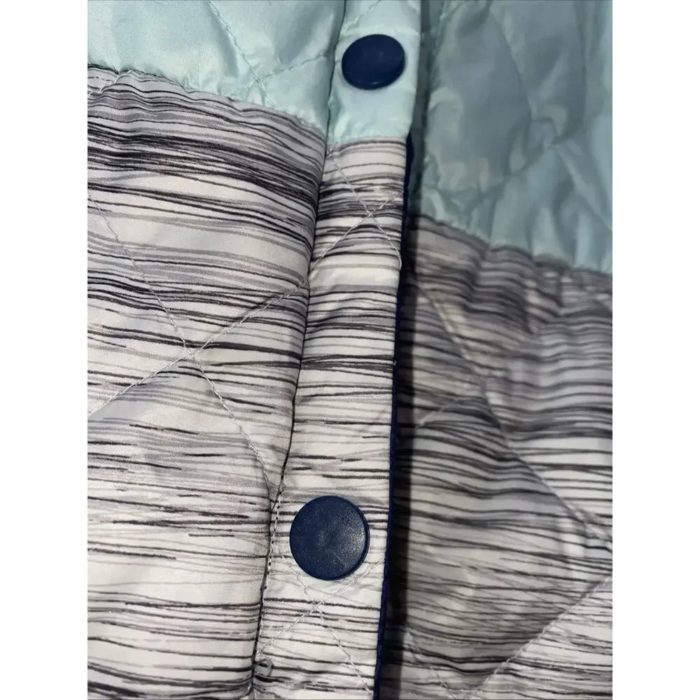 Lole Kora Reversible Down Jacket Mint black white / Solid Blue Size Large